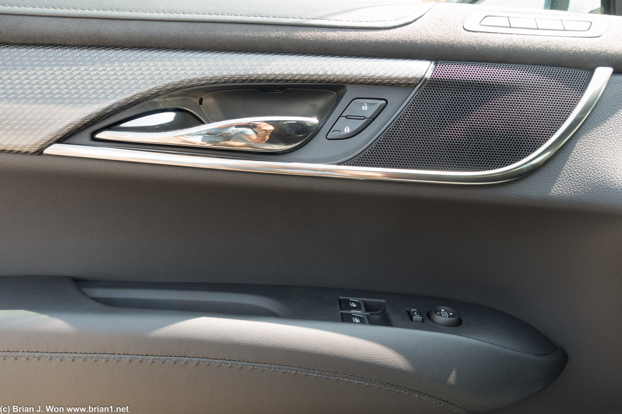 Simple door panel for such an expensive car. Decent materials.