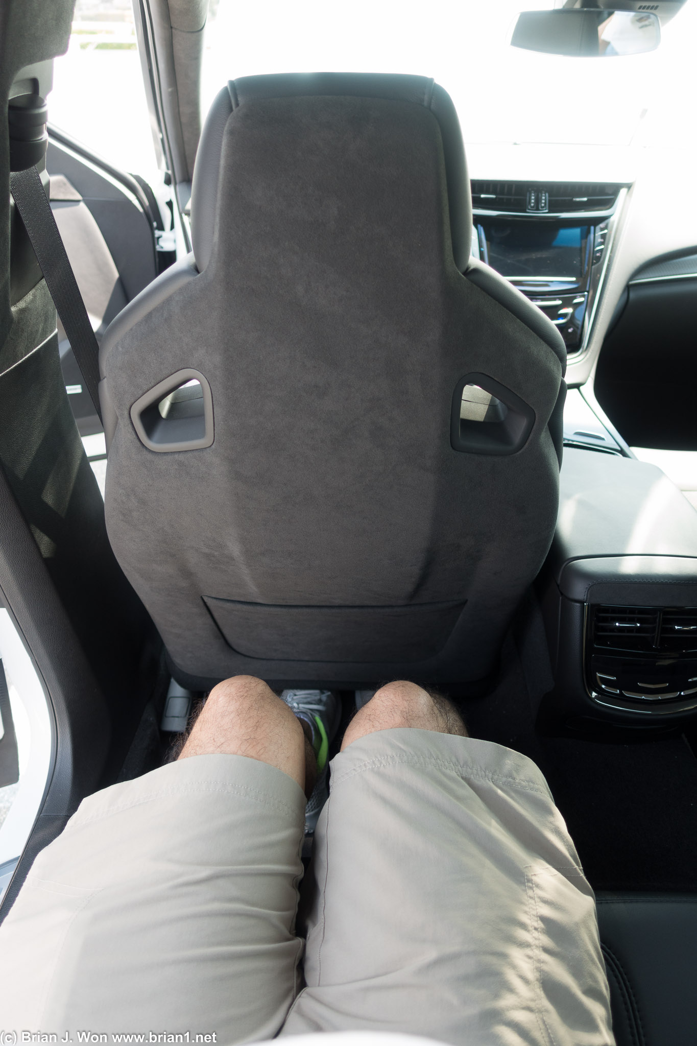Ample legroom. Sad little seatback pocket.