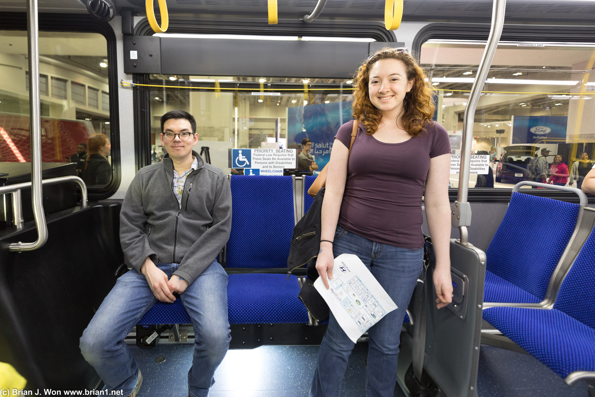 New public buses on display.
