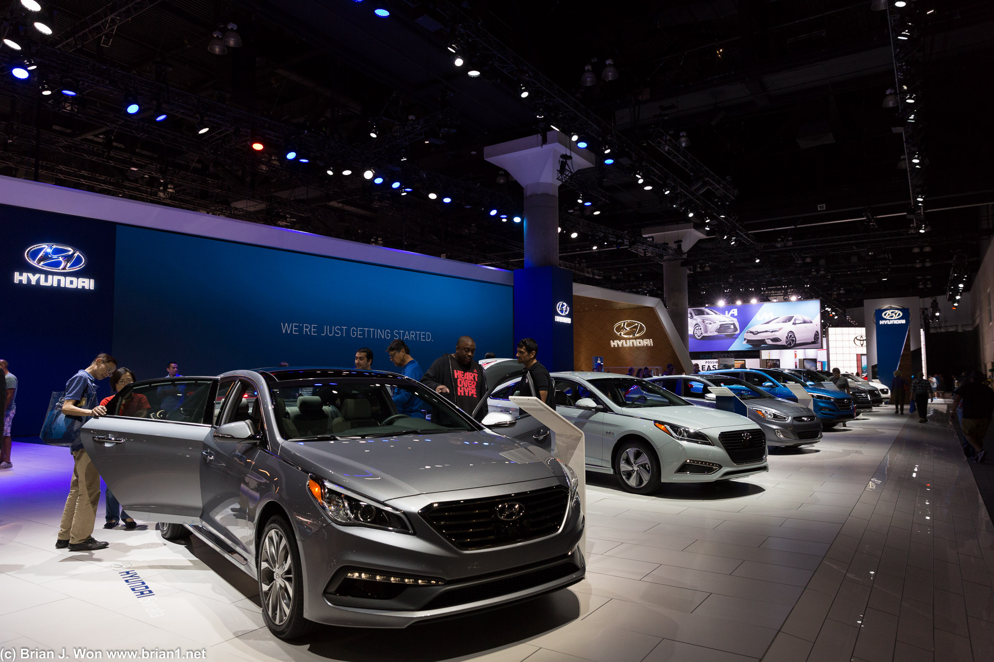 Hyundai's neat rows of cars.