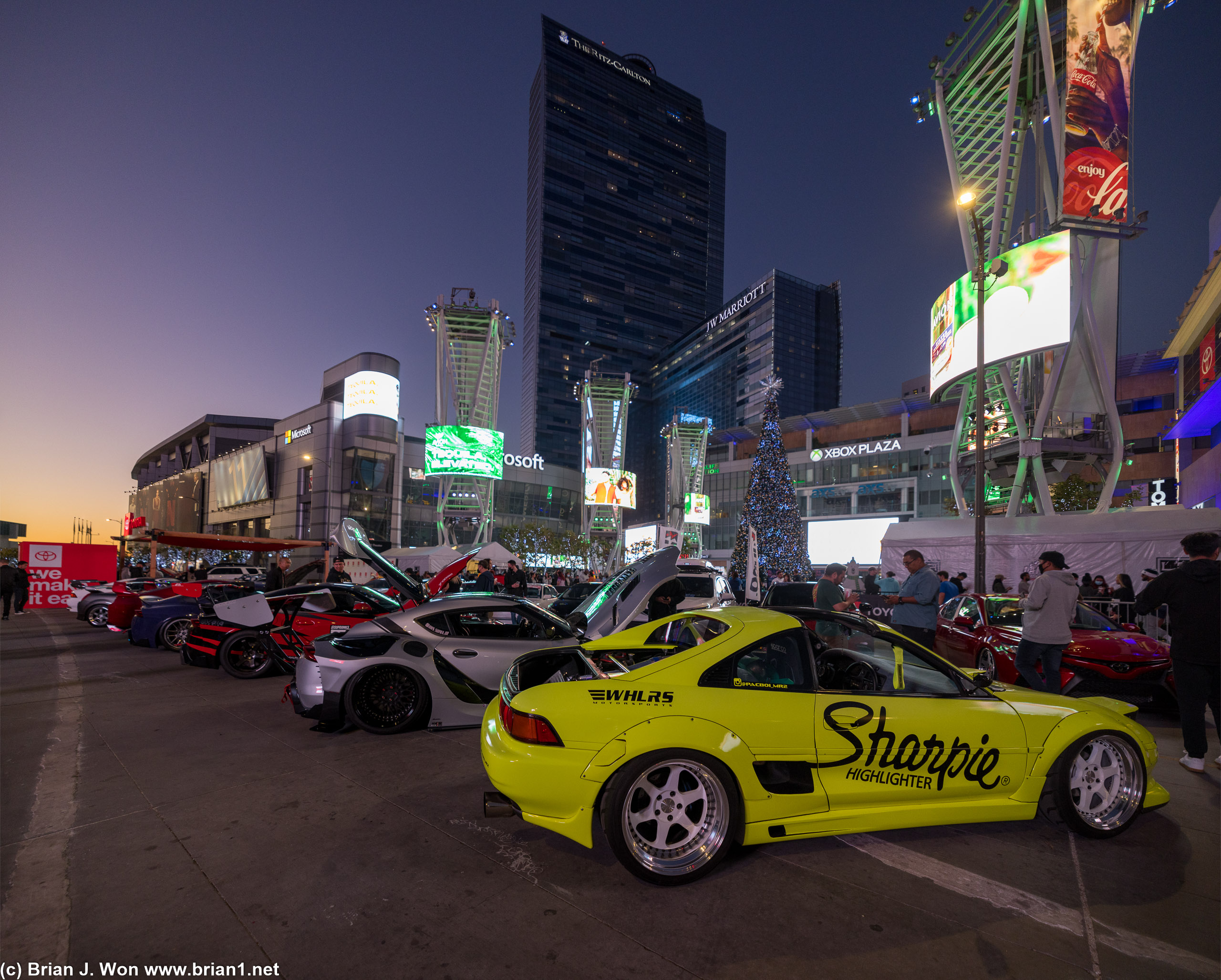Toyota owners' club event outside in Chick Hearn Ct.