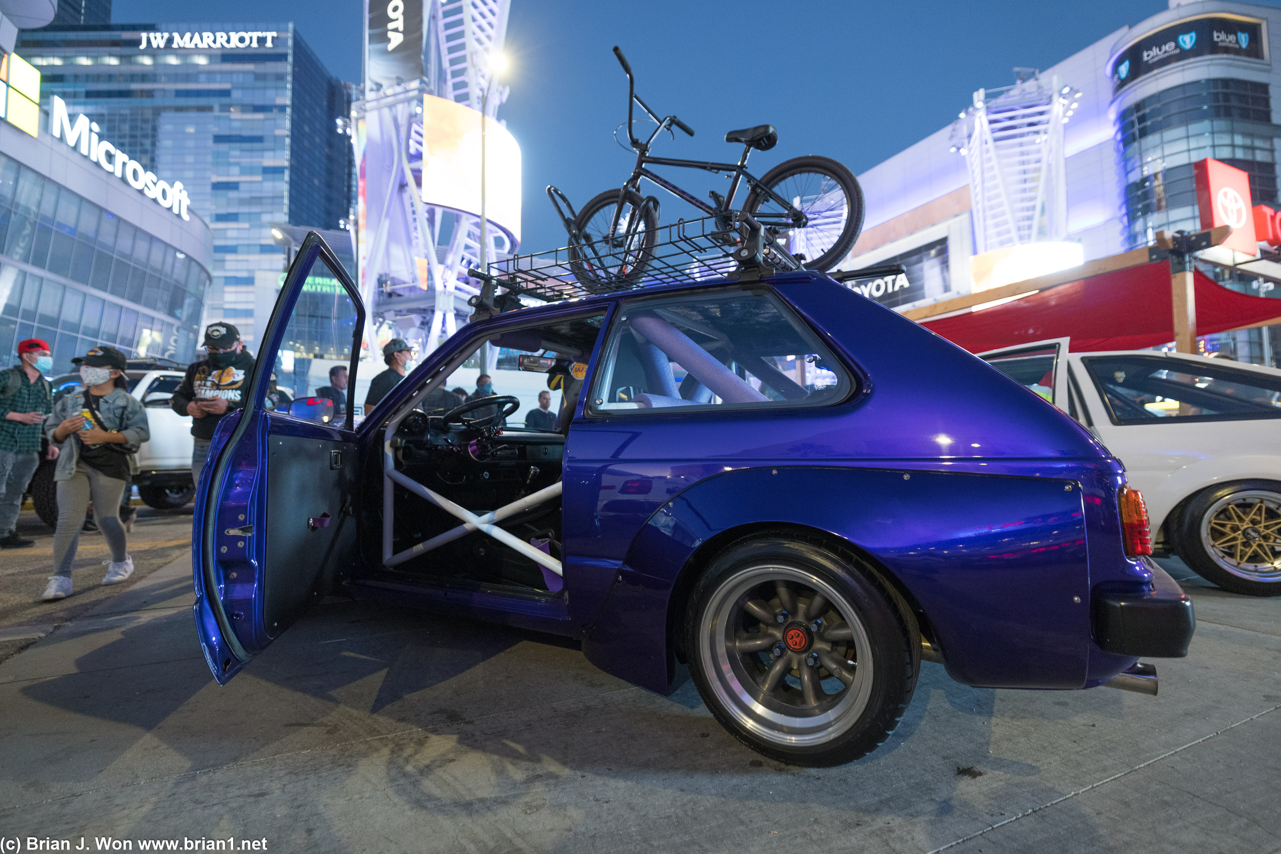 Toyota owners' club event outside in Chick Hearn Ct.