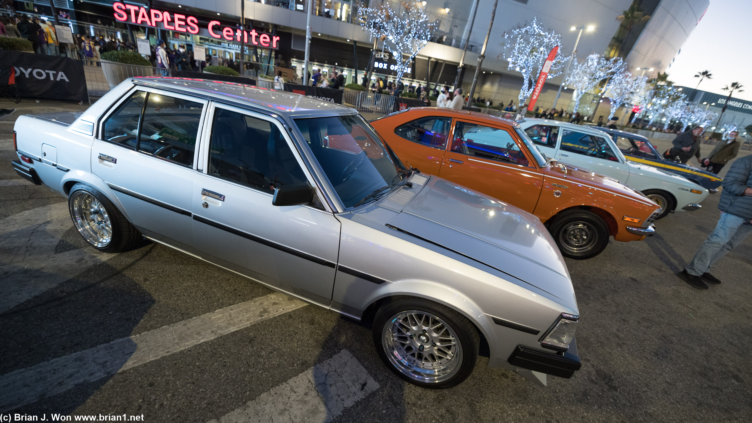 Toyota owners' club event outside in Chick Hearn Ct.