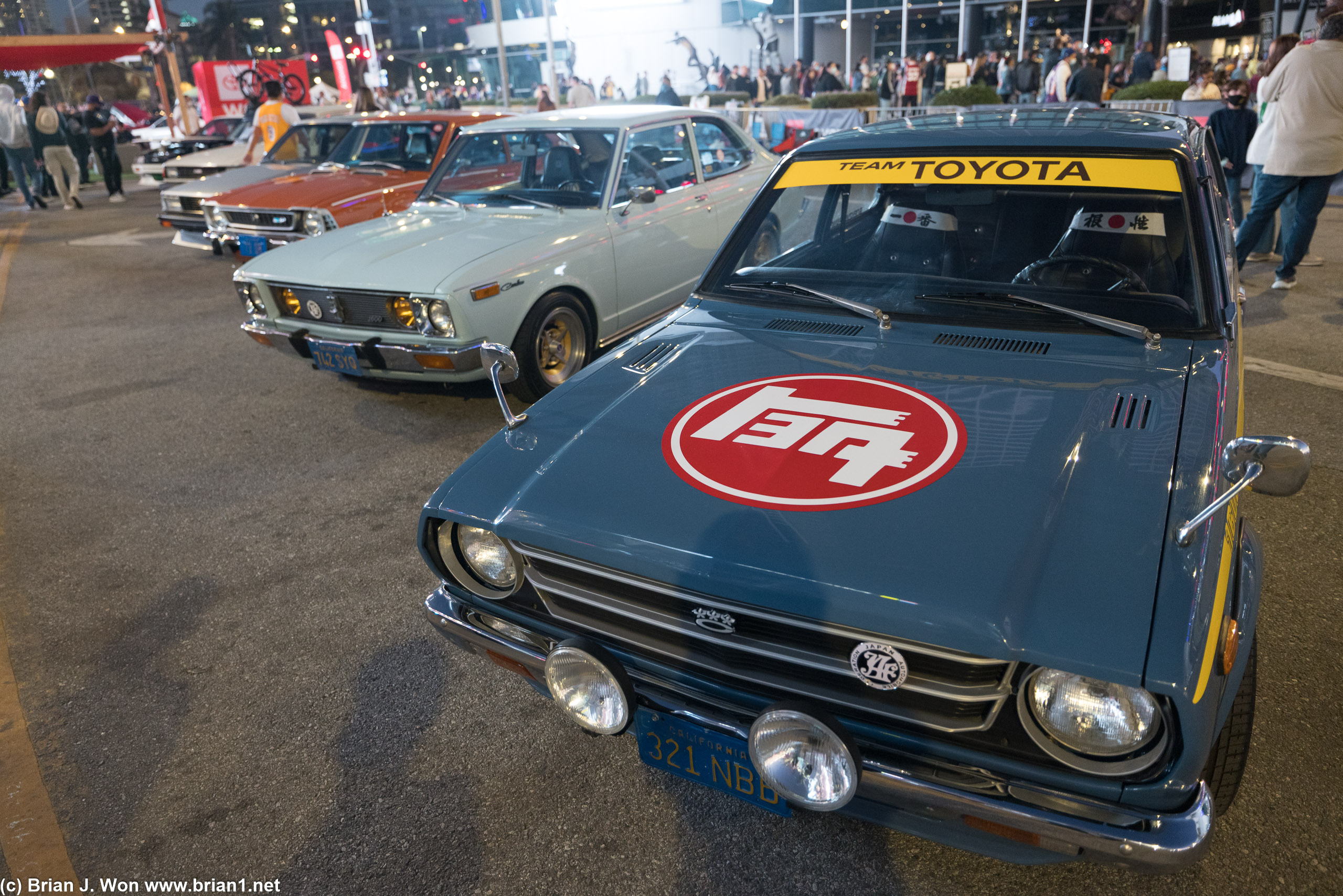 Toyota owners' club event outside in Chick Hearn Ct.