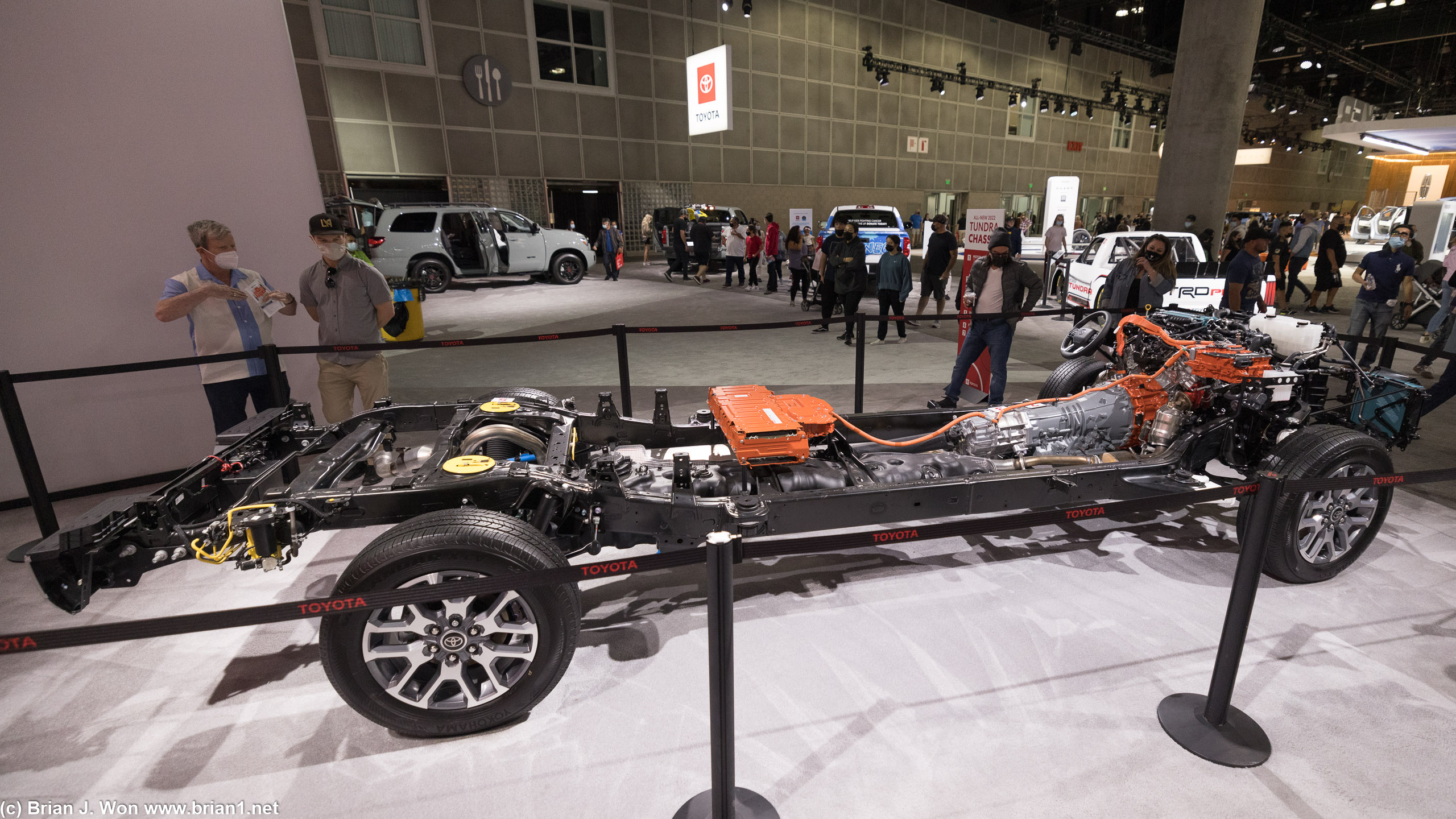 Toyota Tundra frame and powertrain.