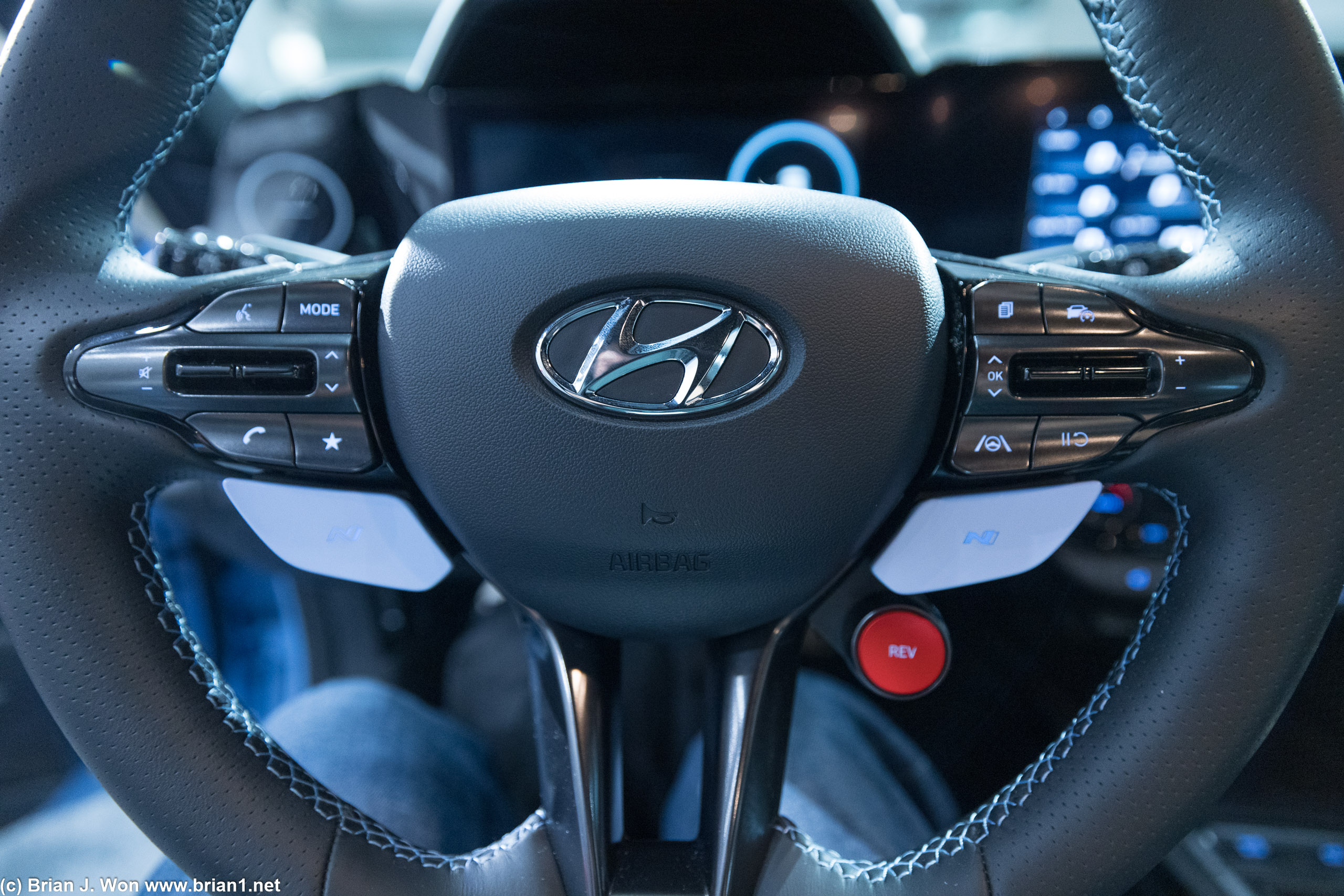 Hyundai Elantra N steering wheel.