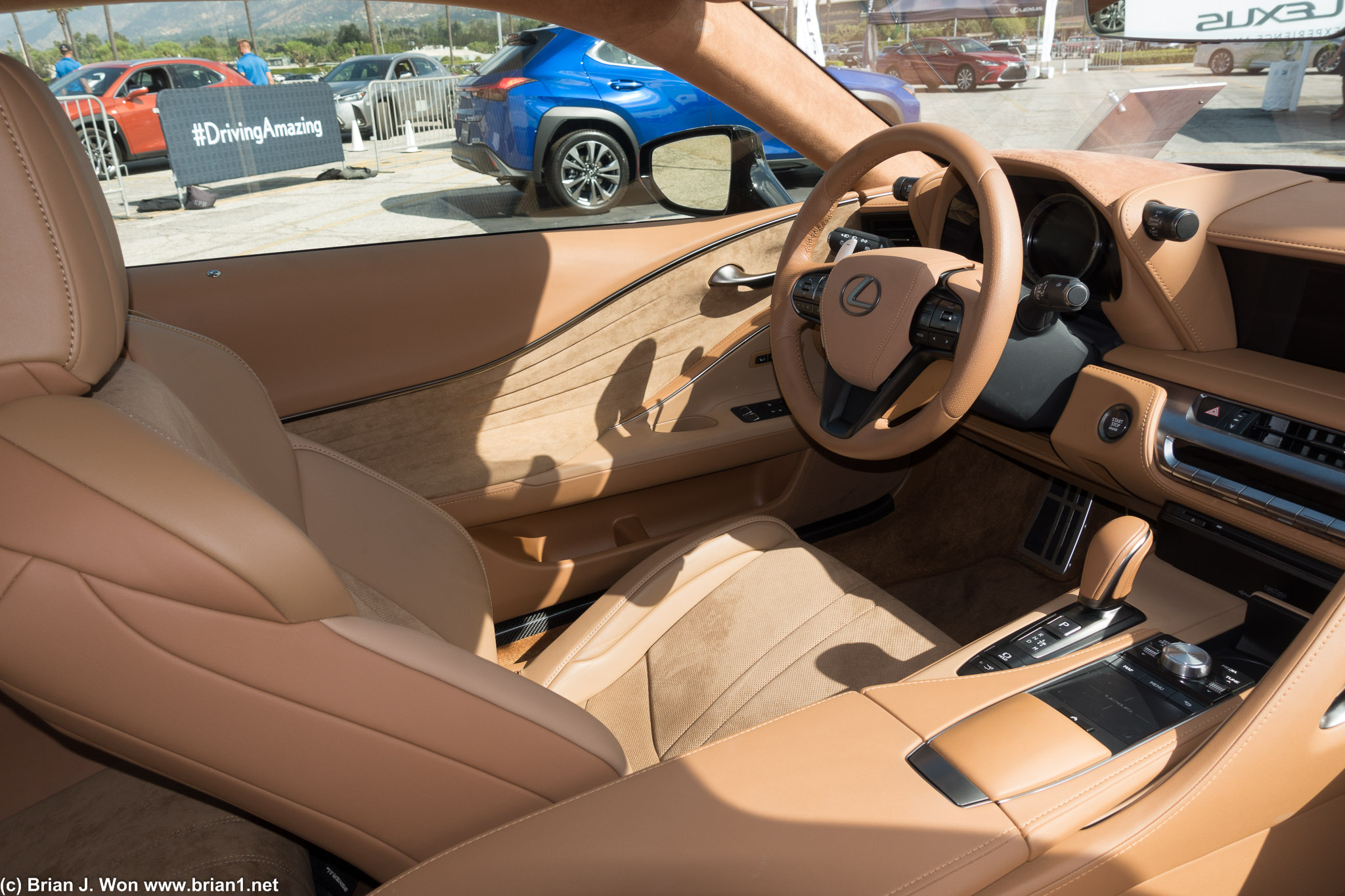 Lexus LC500 driver's seat and dash.