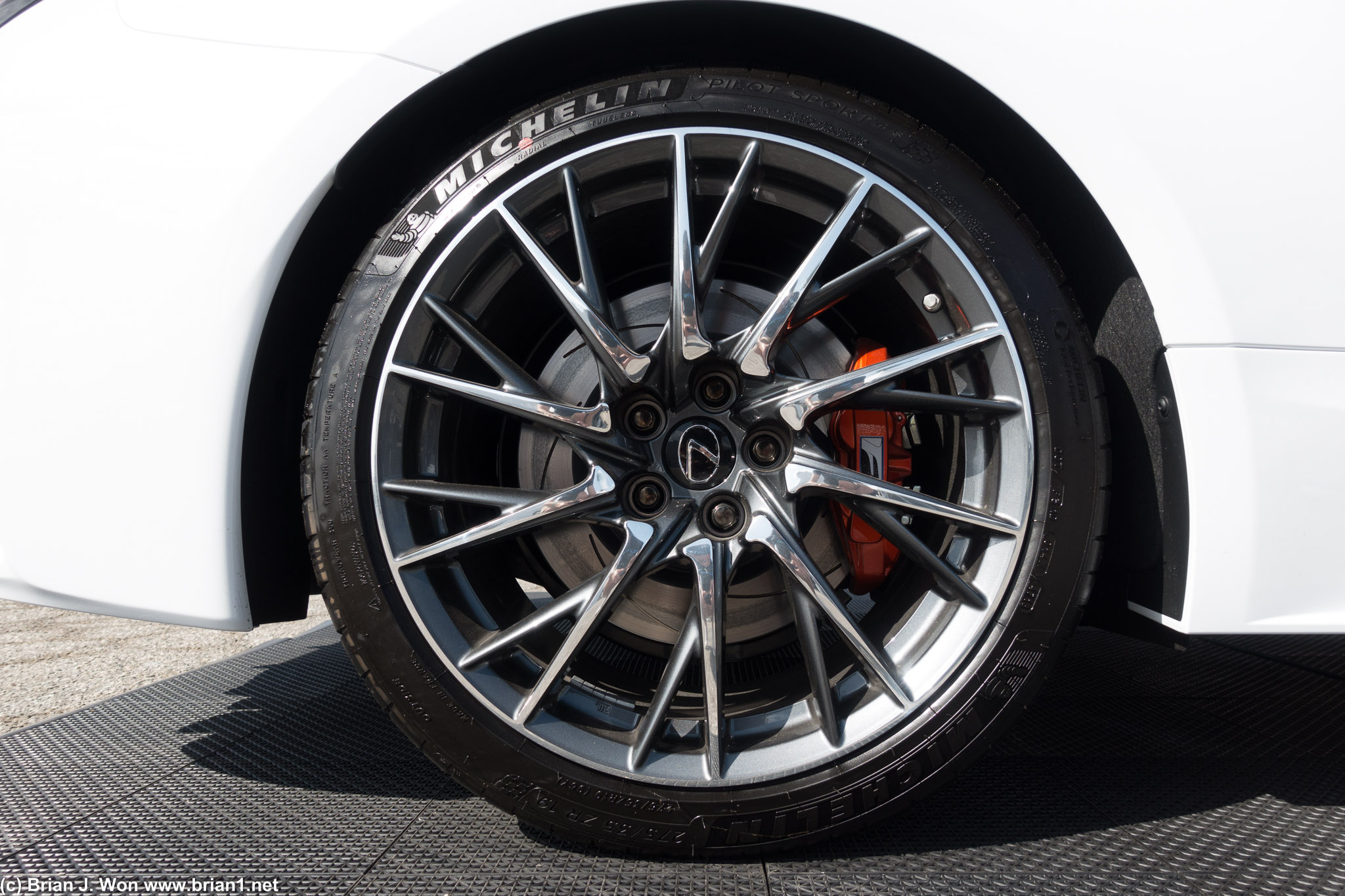 Lexus RC-F rear 4-piston Brembo brakes.