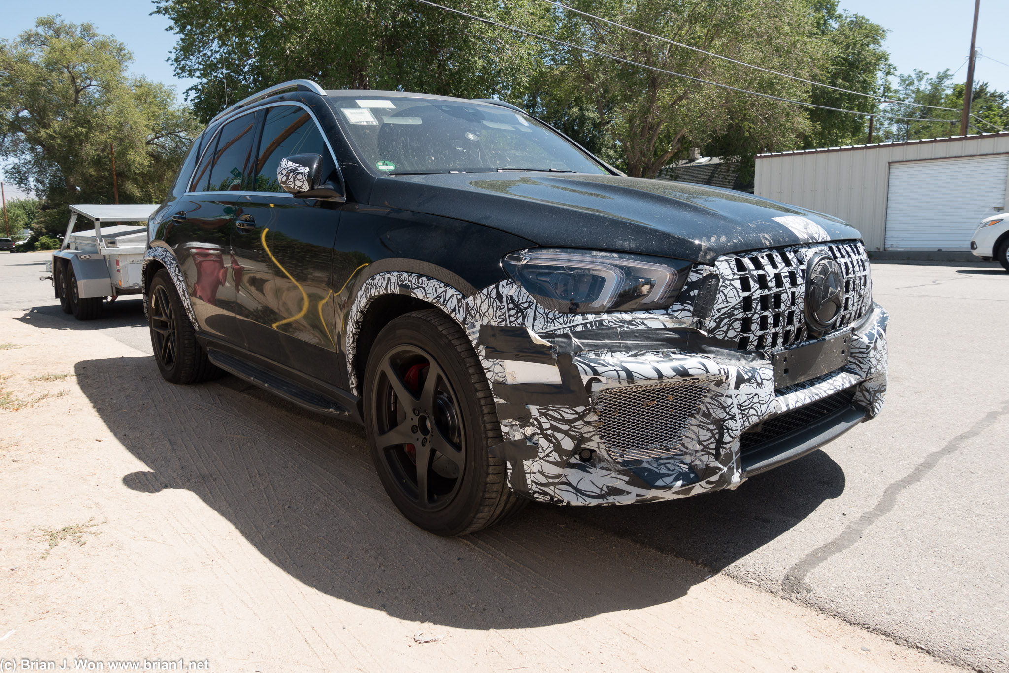 Mercedes GLE-class prototype front angle.